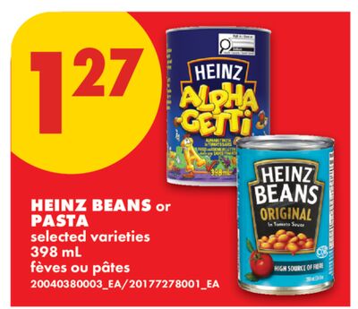 HEINZ BEANS or PASTA, 398 mL