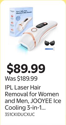 IPL Laser Hair Removal for Women and Men, JOOYEE Ice Cooling 3-in-1 IPL Hair Removal Device, Safe at-home Long-lasting Hair Regrowth Reduction, Suitable for Face, Armpits, Bikini Line, Legs