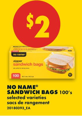NO NAME® SANDWICH BAGS, 100's
