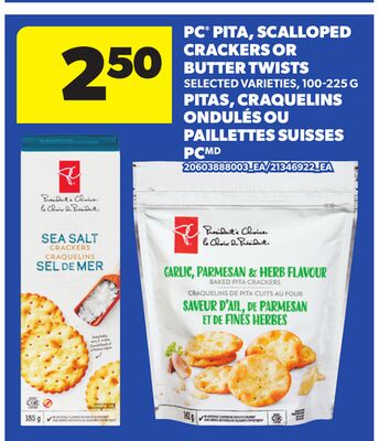 PC® PITAS, CRACKERS OR BUTTER TWISTS, 100-225 G