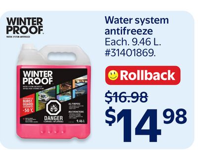 Water system antifreeze