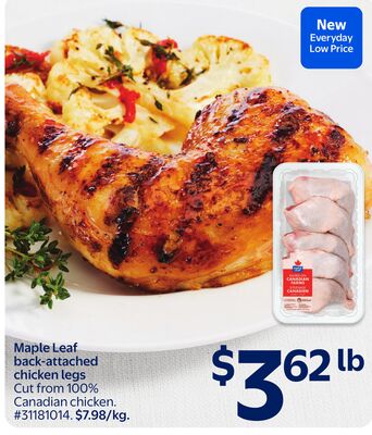 Maple Leaf back-attached chicken legs