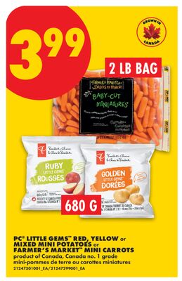 PC® LITTLE GEMS™ RED, YELLOW or MIXED MINI POTATOES, 680 G or FARMLAND® BABY CUT MINI CARROTS, 2 LB BAG