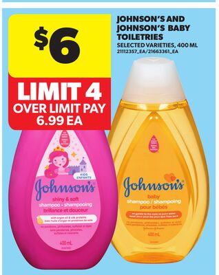 JOHNSON'S AND JOHNSON'S BABY TOILETRIES, 400 ML