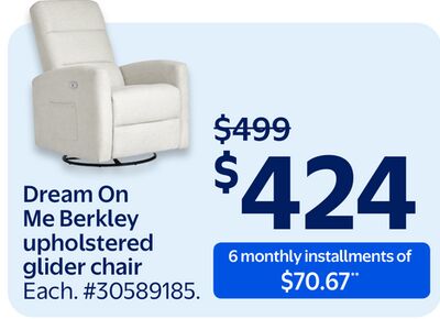 Dream On Me Berkley upholstered glider chair