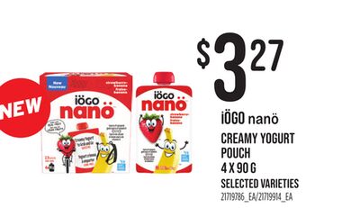 IÖGO nanö CREAMY YOGURT POUCH, 4 X 90 G