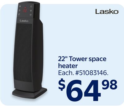 22" Tower space heater