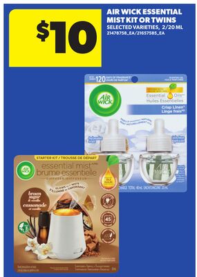 AIR WICK ESSENTIAL MIST KIT OR TWINS, 2/20 ML