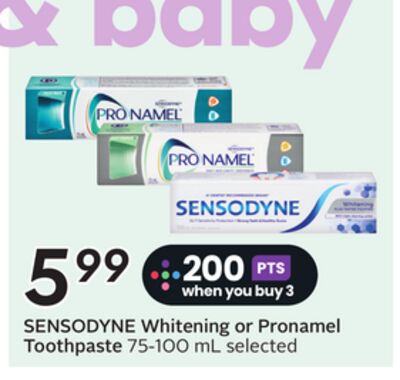 SENSODYNE Whitening or Pronamel Toothpaste