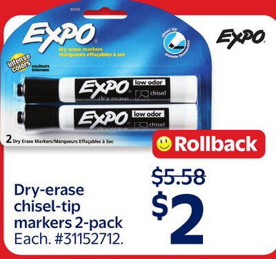EXPO Dry-erase chisel-tip markers