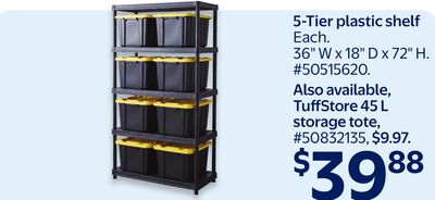 5-Tier plastic shelf