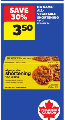 NO NAME® ALL-VEGETABLE SHORTENING, 454 G