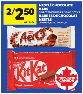 NESTLÉ CHOCOLATE BARS, 33-86 G/63'S