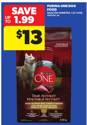 PURINA ONE DOG FOOD, 1.6/1.8 KG