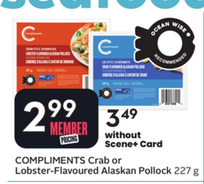 COMPLIMENTS Crab or Lobster-Flavoured Alaskan Pollock