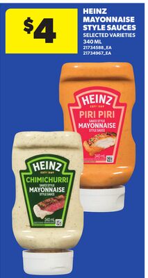 HEINZ MAYONNAISE STYLE SAUCES, 340 ML