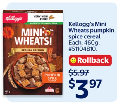 Kellogg's Mini Wheats pumpkin spice cereal