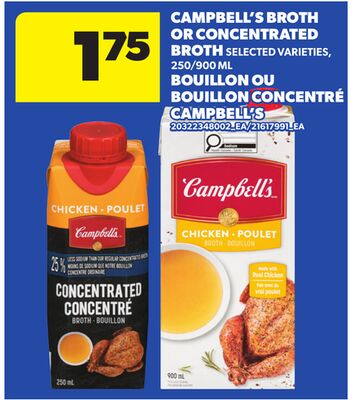CAMPBELL'S BROTH OR CONCENTRATED BROTH, 250/900 ML