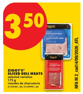 ZIGGY'S® SLICED DELI MEATS, 175 g