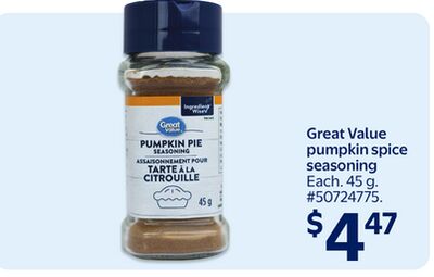 Great Value pumpkin spice seasoning