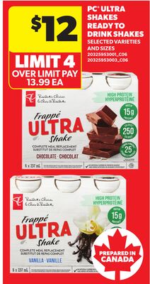 PC® ULTRA SHAKES READY TO DRINK SHAKES
