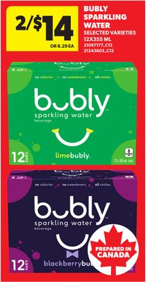 BUBLY SPARKLING WATER, 12X355 ML