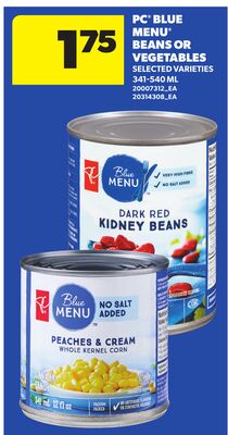 PC® BLUE MENU™ BEANS OR VEGETABLES, 341-540 ML