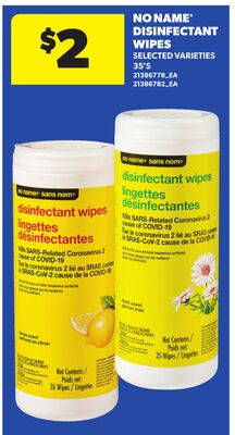 NO NAME® DISINFECTANT WIPES, 35'S
