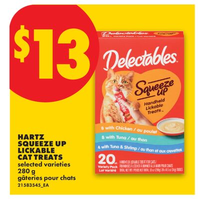 HARTZ SQUEEZE UP LICKABLE CAT TREATS, 280 g