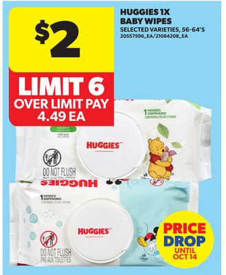 HUGGIES 1X BABY WIPES, 56-64'S