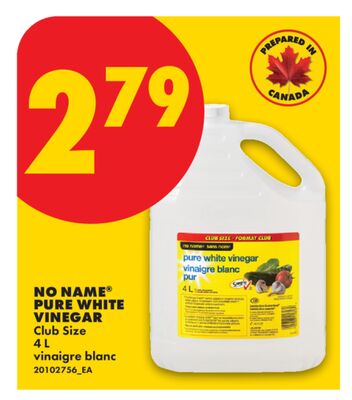 NO NAME® PURE WHITE VINEGAR, 4 L
