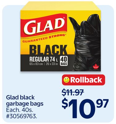 Glad black garbage bags