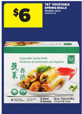 T&T VEGETABLE SPRING ROLLS, 500 G