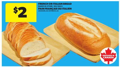 FRENCH OR ITALIAN BREAD, 383/568 G