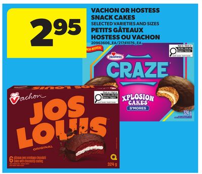 VACHON OR HOSTESS SNACK CAKES
