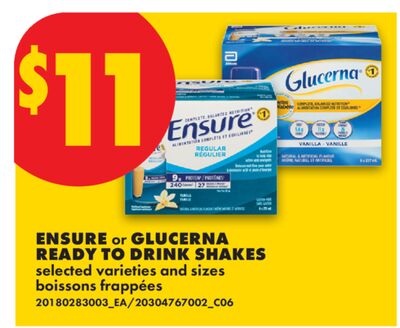 ENSURE OR GLUCERNA READY TO DRINK SHAKES