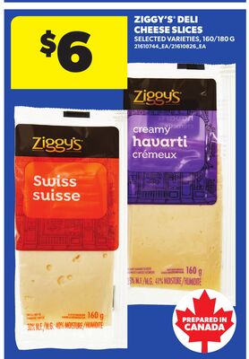 ZIGGY'S DELI CHEESE SLICES, 160/180 G
