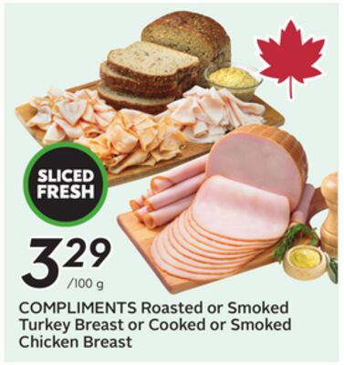 COMPLIMENTS Roasted or Smoked Turkey Breast or Cooked or Smoked Chicken Breast