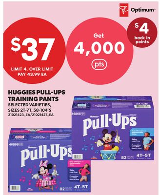 HUGGIES PULL-UPS TRAINING PANTS, 2T-7T, 58-104'S