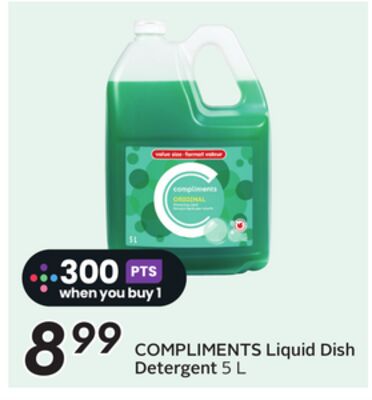 COMPLIMENTS Liquid Dish Detergent - Big Earn