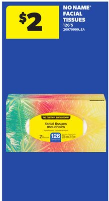 NO NAME® FACIAL TISSUES, 126'S