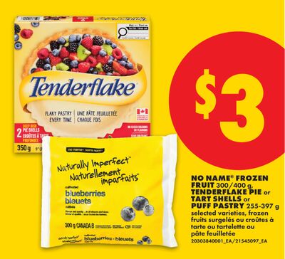 NO NAME® FROZEN FRUIT 300/400 g, TENDERFLAKE PIE or TART SHELLS or PUFF PASTRY 255-397 g