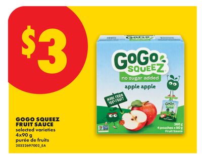 GOGO SQUEEZ FRUIT SAUCE, 4x90 g