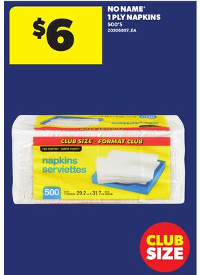 NO NAME® 1 PLY NAPKINS, 500'S