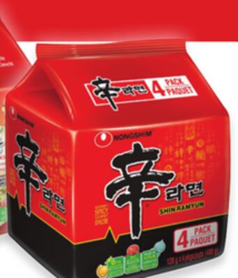 Nongshim ramen noodles 4-pack