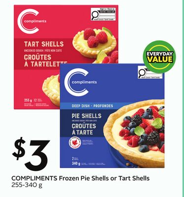 COMPLIMENTS Frozen Pie Shells or Tart Shells - Apple Fest