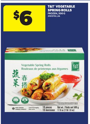 T&T VEGETABLE SPRING ROLLS, 500 G
