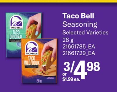 TACO BELL SEASONING, 28 G