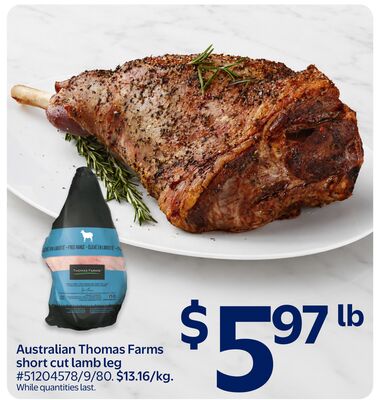 Australian Thomas Farms short cut lamb leg