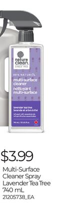 MULTI-SURFACE CLEANER SPRAY LAVENDER TEA TREE, 740 ML